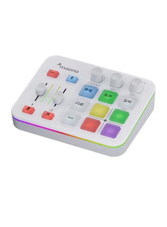 ماونو خلاط صوت للألعاب من ماونو، واجهة صوتية مع مضخم صوت احترافي، RGB، بلوتوث، طاقة وهمية 48 فولت للبث المباشر، البث الصوتي، إنشاء المحتوى، الألعاب ماونو كاستر G1 NEO (أبيض) - Image 1